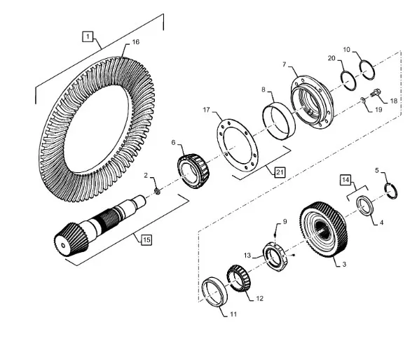 48142024 - Гайка М72 зажимн. хвостовика гл. пары моста задн. T8T8./Mg.